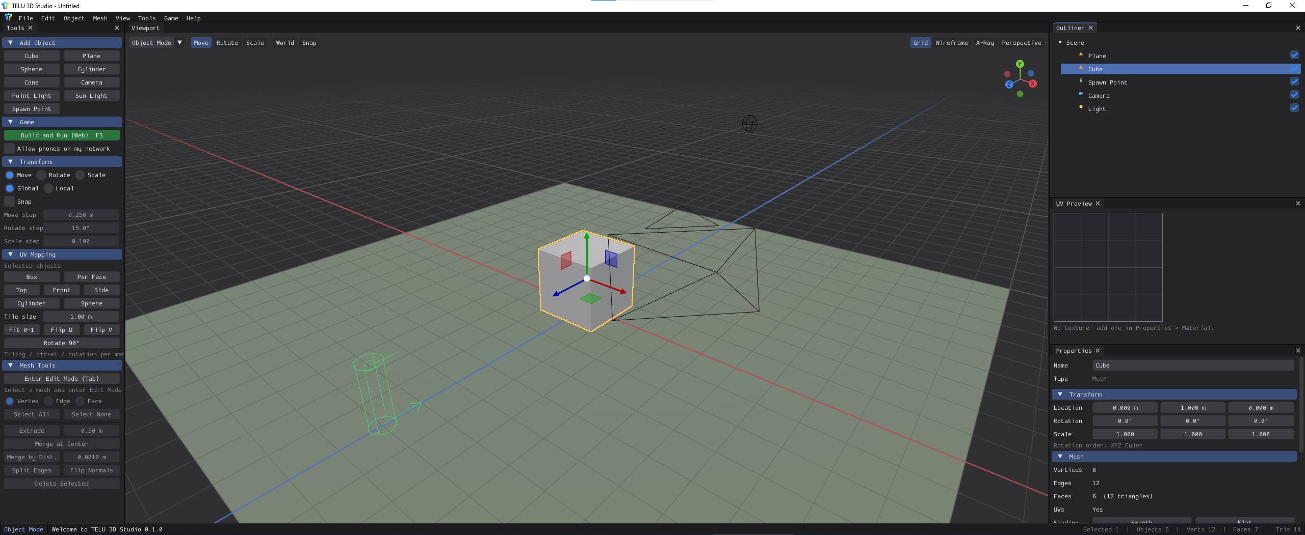 TELU 3D Studio interface
